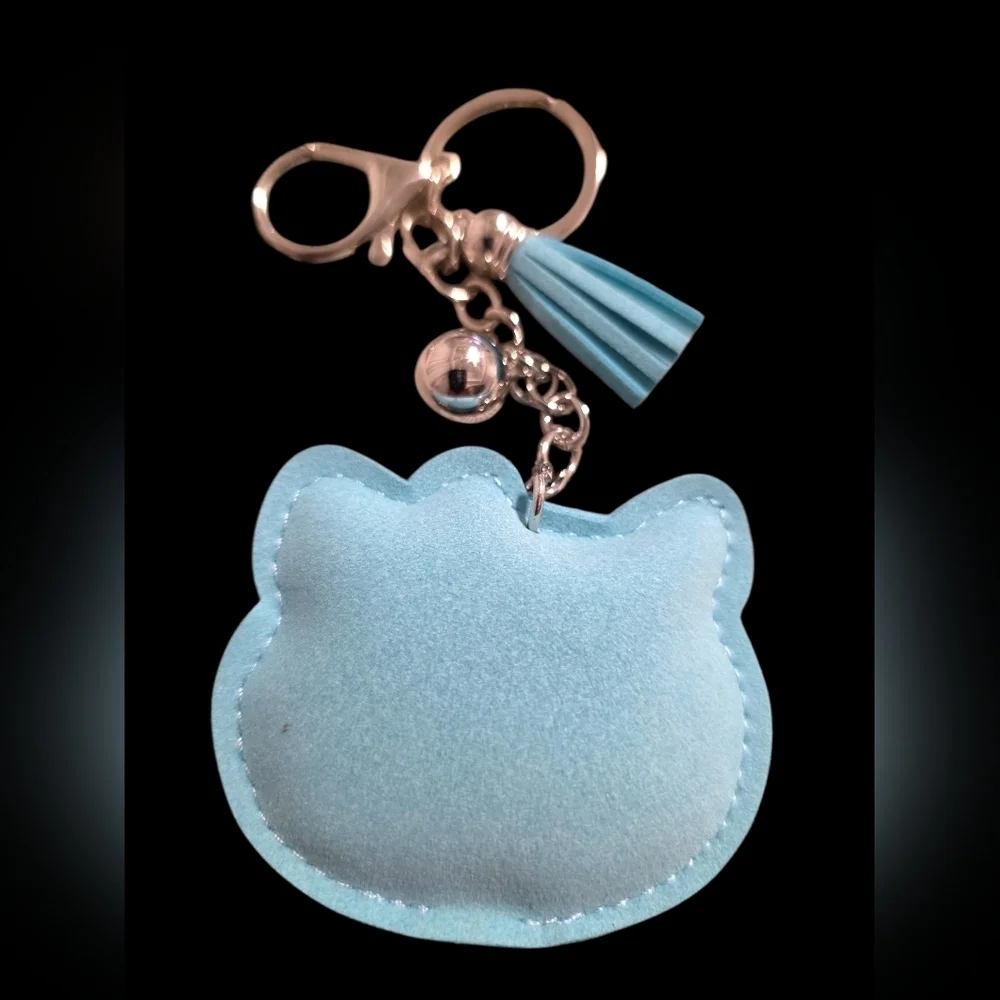 Hello Kitty Rhinestone Bag Charm Keychain with Blue Bow